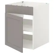 ENHET base cabinet for hob w door, white/grey frame, 60x62x75 cm