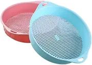 GOOHOCHY 4pcs Plastic Garden Sieve Riddle Tool Lightweight Soil Sieve with Handle for Gardens Filtering and Gravel Durable Gardening Accessories Blue