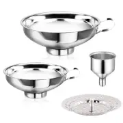 Canning Funnel with Strainer, Food Grade Funnel for Kitchen Use, Metal Large ...