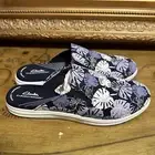 Clarks Cloudsteppers women's breeze shore Canvas Slip-on Mules shoes Lavender 12