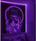 Blacklight Skull Tapestry, the Kissing Lovers Tapestry UV Reactive Trippy Neon T