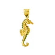 14K Gold Sealife Seahorse Charm