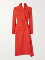 [A.W.A.K.E. MODE] A.W.A.K.E. MODE - Asymmetric Stretch-twill Coat - Red - FR 34 FR 34 Red