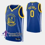 2021-22 NBA 籃球男式球衣金州勇士隊 0 GARY PAYTON II 球衣 75 週年銀藍色