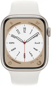 Apple Watch Series 8 - 32GB - Starlight-Aluminum-Sport Band-White - GPS - 41mm - Starlight - Aluminum - White - Sport Band - Rubber - Refurbished (Good Condition)