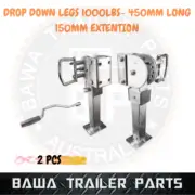 Drop Down Legs with Steel Base! 1000Lbs! 450mm Long! Trailer/Camper Parts