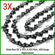 3X Chainsaw Chains 325 058 76DL for MTM 58SX WITH 20" bar QUALITY PREMIUM