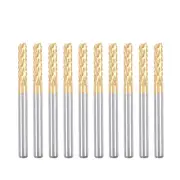 10pcs 1/8" Shank Titanium Coat Carbide End Mill Engraving CNC Router Bits 3mm