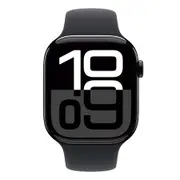 Apple Watch Series 10 GPS 46mm Jet Black Aluminium Case with Black Sport Band - S/M