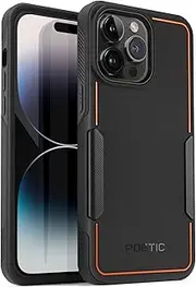 Poetic Neon Series iPhone 14 Pro Case, Dual Layer Heavy Duty Tough Rugged Light Weight Slim Shockproof Protective Drop Protection Phone Case 2022 New Cover for iPhone 14 Pro (6.1 Inch), Black
