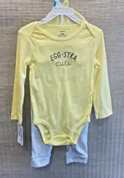 NEW~24 Month Baby Carter's 3-Piece Easter Egg Outfit Set "Egg-stra Cute"