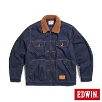 在飛比找momo購物網優惠-【EDWIN】男裝 鋪棉西部式牛仔外套(原藍色)