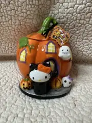 Blue Sky Sanrio Hello Kitty Halloween Pumpkin House Canister Cookie Jar