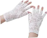 [CHILDWEET] Gloves Wedding Mittens Fingerless Lace Golves Prom Miss White Decorate