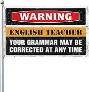 Car Flags For Room Warning English Grammar Teacher Flag Flags For Outside Bar Decor For Home(152X244CM)