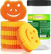 [SmilePowo] 5 Pack Scrub Sponge, Dual-Sided Temperature Controlled Kitchen Sponge for Dishes, Frog Bulk Sponges Household Cleaning Pads,Multi-Functional Premium Cleaning Sponges