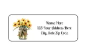 30 Black Eyed Susan Jar PERSONALIZED RETURN ADDRESS LABELS 1 in X 2 5/8 GLOSSY