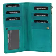 Pierre Cardin Womens Soft Italian Leather RFID Purse Wallet - Turquoise