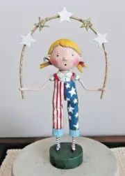 ESC & Co STAR SPANGLED GIRL patriotic figurine, Lori Mitchell,13314 NIB