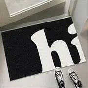 Hi Front Door Mat Outdoor Mud Absorbent, 50×80cm Welcome Mat for Indoor & Outdoor, Doormat Entrance Mat Rug Outside Patio/Inside Entry Way, Anti-Slip Mats Rubber Backing, Durable & Washable (Hi)