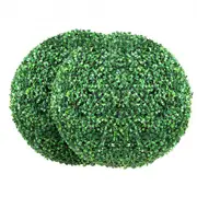 VEVOR Artificial Topiaries Boxwood Trees, 24 Tall (2 Pieces), Ball-Shape Faux Topiaries Plant, All-year Green Feaux Plant Decorative Balls for Backya