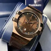 在飛比找ETMall東森購物網優惠-MASERATI手錶, 男女通用錶 42mm 古銅色六角形精