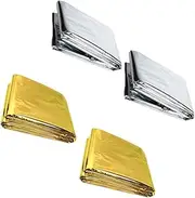 LAPYAPPE 4Pcs Space Blankets for Emergency Use Durable Thermal Foil Blankets for Outdoor Activities Lightweight for Camping Hiking Survival Situations