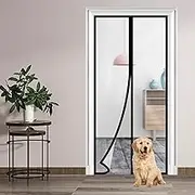 Transparent Insulated Door Curtain，Skloopearg Magnetic Thermal Door Screen Auto Closer Fits Doors Up to 36" x 82", to Keep Warm in Winter Cool in Summer for Air Conditioner Room, Kitchen, Bedroom