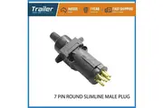 Trailer Plug 7 Pin Round Plug Male Slim Adapter Connector Caravan Boat