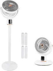 LICAEVEY Oscillating Pedestal Fans, 360° Air Circulator, Portable Foldable Floor Fan for Bedroom, 3 in 1 Pedestal & Tabletop Fan with Remote, 12H Timer, Adjustable Heights
