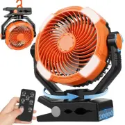 Clip Fan with LED Lantern, 20000mAh Personal Rechargeable Fan, 360° Rotation ...
