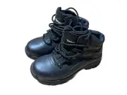 Telas Ankle Cut Leather Combat w Side Zip Boots Shoes EEE - Black