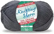 TooToo Super Value Knitting Yarn Wool Acrylic 8 Ply 100g (Dark Grey)