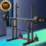 Adjustable Squat Rack, Weight Bench Press Bar Stand for Home Gym Training
