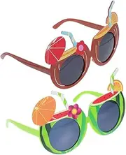 [Generic] 2pcs Glasses Unique Sunglasses for Beach Dance Festival Events Comfortable Wear Versatile Eyewear for Fun Photo Booth Props