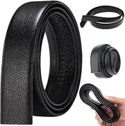 [AZIDWERYQ] 2Pcs Belt Straps for Men, Reversible Cowhide Leather Belt without Buckle, Wear-Resistant Practical Replacement Strap for Women/Men Daily Clothes Accessories Straps for