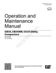Caterpillar CB34 CB34XW CC34 Utility Compactor Operators Maintenance Manual