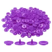 400 Set Plastic Snaps T5 Round Resin No-Sew Button Fasteners Kit, Rose Purple