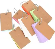 HYTROVE Memo Pad Binder Ring Blank Paper Cards Writing Cards Student Stationery Easy to Write Carry and Store