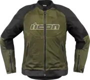 ICON Womens Overlord3 Mesh CE Motorcycle Street Riding Jacket Green