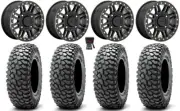 KMC Cage Bdlk 15" Wheels Bk 35" RocScraper Sticky Tires Kawasaki KRX