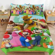 a1211 Super Mario Duvet Cover Set, 3 Piece Bedding Set 86x70" Double Sided Printing Decorative Comforter Cover Set (1 Duvet Cover + 2 Pillow Shams)" j