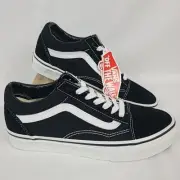 NEW VANS Old Skool Black/White Low Suede Canvas UNISEX Shoes Sz M 5.5, W 7.0 NIB