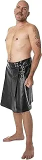 [The Black Rose] Men's Leather Skirt - Model Mason - Short - Men's Skirt Martial Strict Elegant Short Role Play Gothic BDSM Cosplay