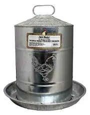 Galvanized Metal 5 Gallon Chicken Water Fountain - Poultry Drinker - 186934