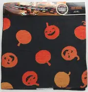 Happy Halloween The Midnight Market Black Pumpkin Table Runner 13x54" NWT