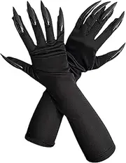 [Generic] Cat Woman Claw Gloves - Cat Witch Gloves | Halloween Claw Hand Gloves | Wolf Claw Gloves For Halloween | Claw Gloves Halloween | Long Nail Black Party Gloves | Halloween Cosplay Black Nail Gloves