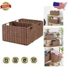Elegant Brown Wicker Baskets for Home Organization - Versatile Storage Set