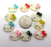 Hello Kitty Polka Dot Bows Flat Back Resin 10 Pieces Scrapbooking Or DIY Crafts
