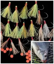 20 X DIY Flasher Fishing Rig Assorted Colors Fishing Whiting Bream Hooks Size 4#